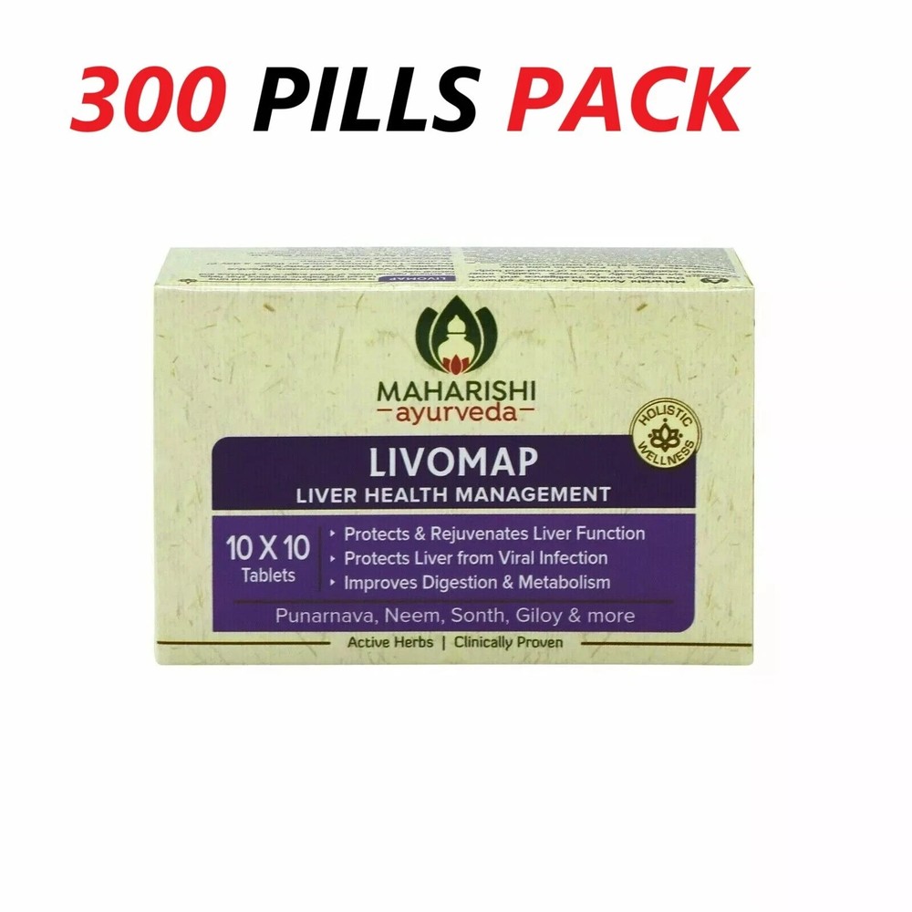 3 x Livomap Maharishi Ayurveda 300 Tabs ayurvedic Exp May 2027