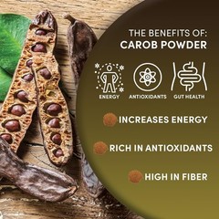 “Organic Carob Powder, Medium Roast – 1 Lb – Caffeine Free Cocoa Alternative – “