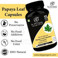 4x Dr. JPG Organic ISO & GMP Certified Papaya Leaf caps 60veg For Pletlets Count