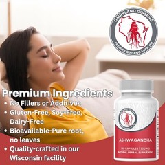Dairyland Ashwagandha Capsules 150ct – 1000mg Max Strength Root Powder