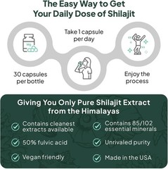 Organics Ocean One-Per-Day Shilajit for Men and Women – Natural Shilajit Supplem