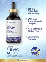 Fulvic Acid Drops 4 fl oz | Liquid Trace Minerals | Vegetarian | by Carlyle