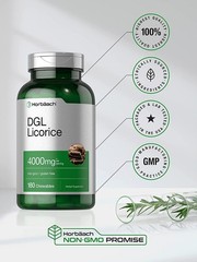 DGL Licorice Chewable Tablets | 4000 mg | 180 Count | by Horbaach
