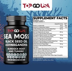 3 Pack Sea Moss Black Seed Oil Ashwagandha Burdock Root Turmeric 270 Capsules
