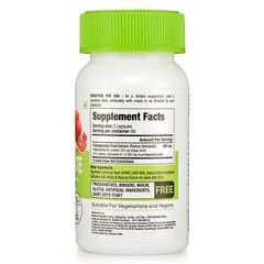 Pomegranate Extract Standardized Veggie Capsules 40% Ellagic Acid Antioxidant