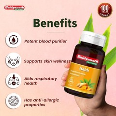 Turmeric (Haldi) Tablets – 60 Tablets-Supports Skin, Immunity