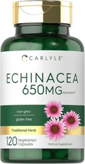 Echinacea Capsules 650mg | 120 Count | Non-GMO & Gluten Free | by Carlyle