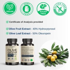 VINATURA Olive Leaf Extract 60 Caps 40% Hydroxytyrosol 50% Oleuropein