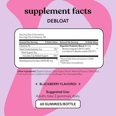 Lemme Debloat – Digestive & Gut Health Gummies with 2 60 Count (Pack of 1)