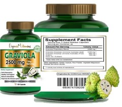 Graviola Extract 2500 mg 240 Capsules, Gluten Free, Soursop, in 2 pack