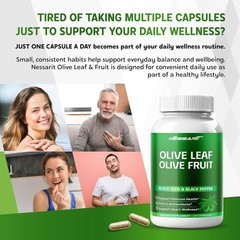 NESSARIT Olive Leaf & Olive Fruit 60% Oleuropein 60% Hydroxytyrosol – Black S…