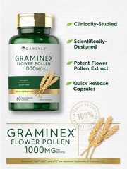 Graminex Flower Pollen Extract | 1000 mg | 60 Capsules | Non-GMO | by Carlyle