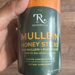 Trusted Rituals Mullein Honey Sticks Ginger Lemon 2000mg 30 Sticks