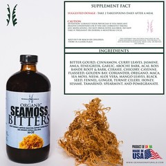 Sea Moss Living Bitters, 100% Natural Organic Herbal Detox 16 oz