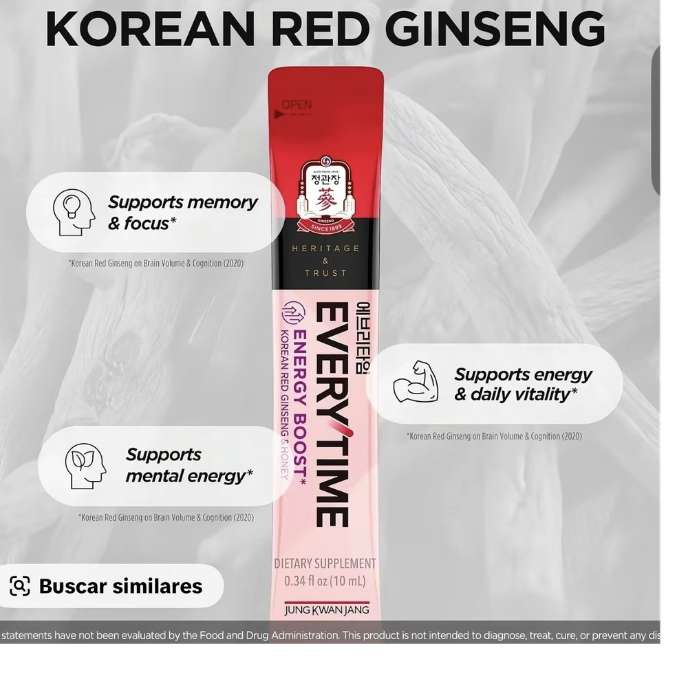 Jung Kwan Jang Korean Red Ginseng Extract Grapefruit 1,000mg Energy & Endurance