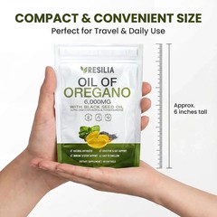 Resilia Softgels with Black Seed Oil 6000mg – Organic Oregano Oil Capsules fo…