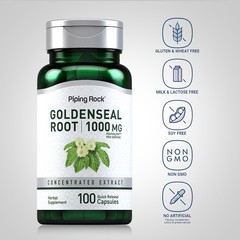 Goldenseal Root Capsules 1000mg | 100 Capsules | Non-GMO | by Piping Rock