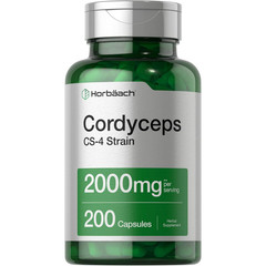 Cordyceps Sinensis Capsules 2000mg | 200 Ct | Mushroom Supplement | by Horbaach