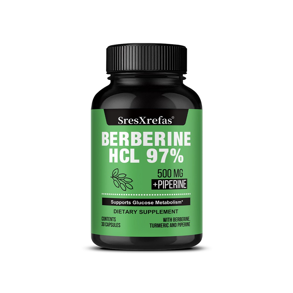 Berberine Hcl 97% Supplement,Supports Glucose Metabolism 30/60/120 Capsules