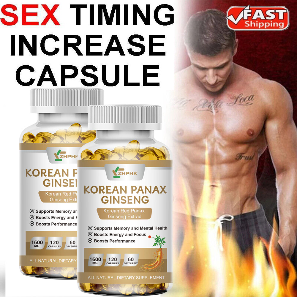 240 Red Korean Panax Ginseng capsules 1600mg – Energy/Endurance/Memory/Sex Drive