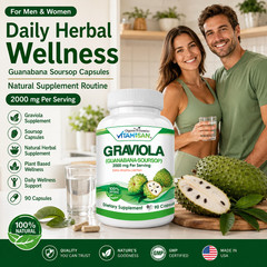 Soursop GRAVIOLA EXTRACT 2000 mg 45days Guanabana Annona Antioxidant 90 capsules