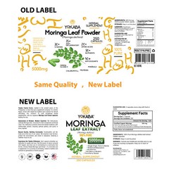 500 Capsules Moringa Oleifera Leaf Powder 5000mg – Organic Herbal Extract YOKABA