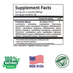 LACTOBACILLUS GASSERI, LACTOBACILLUS REUTERI, 120 Capsules, Intestinal Health.