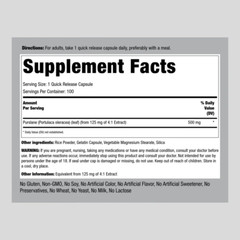 Purslane Capsules | 500mg | 100 Count | Portulaca Extract | by Piping Rock