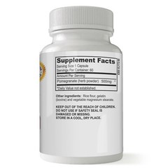Pomegranate Extract 500 mg Antioxidant Boost 60 Natural Capsules FREE Shipping
