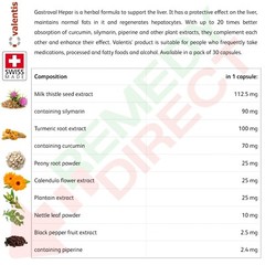 GASTROVAL HEPAR NATURAL FORMULA Liver Protection, Regeneration, Support, 30 Caps