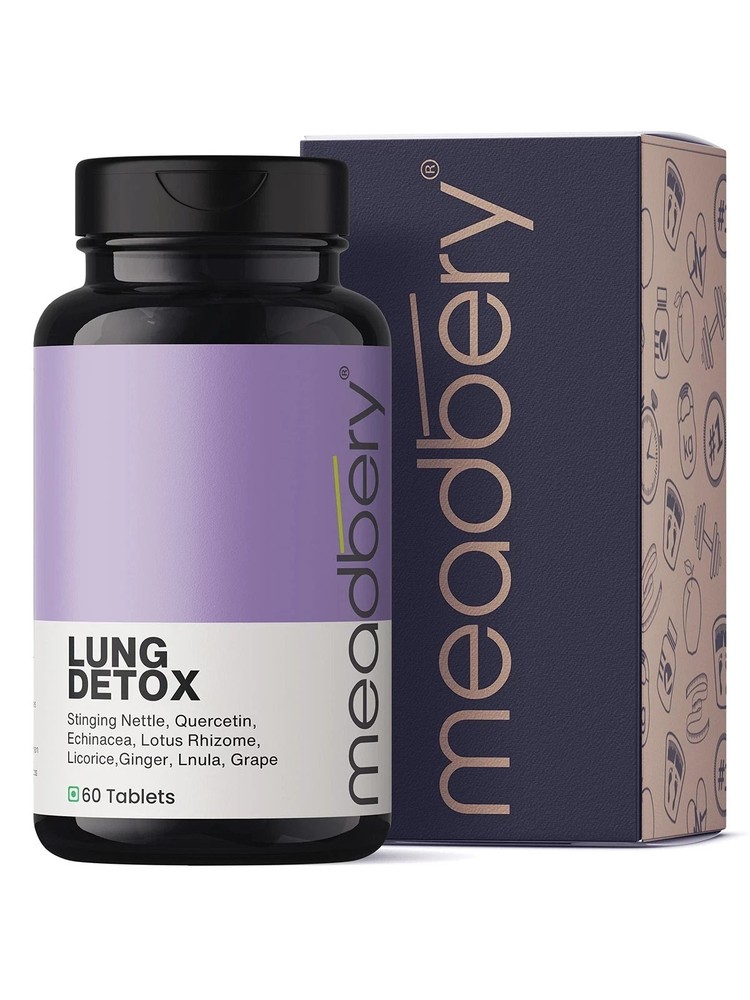Meadbery Lung Detox Ayurvedic for Smokers, Tar Removal (60 Tablets) o166