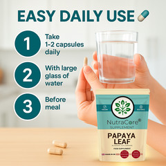 Papaya Leaf Extract Capsules 5500mg-(3% Papain, 0.2rpaine)-100% Vegan-90Caps
