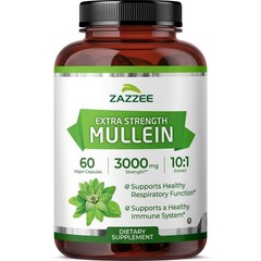 Zazzee Extra Strength Mullein Leaf 101 Extract, 60 Vegan Capsules, 2 Month Su…