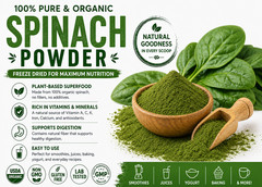 Organic Spinach Powder 250g Freeze Dried USDA Organic Non-GMO Vegan Gluten Free