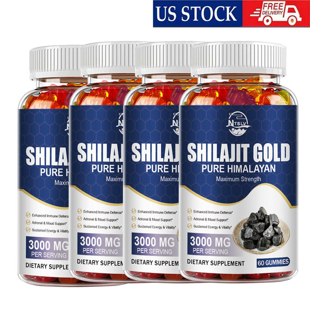 4 bottles Shilajit Gold 3000mg Naturally Occurring Fulvic Acid Non GMO/No Gluten