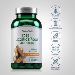 DGL Licorice Chewable Tablets 4000mg | 180 Count | Mega Potency | by Piping Rock