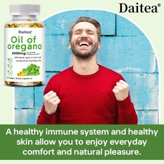 2-in-1 Oregano Oil W/Black Seed Oil Supplement for Immune Health 30-120 Softgels