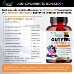 Humming Herbs Gut Feel Probiotics Capsules, 60 Capsules