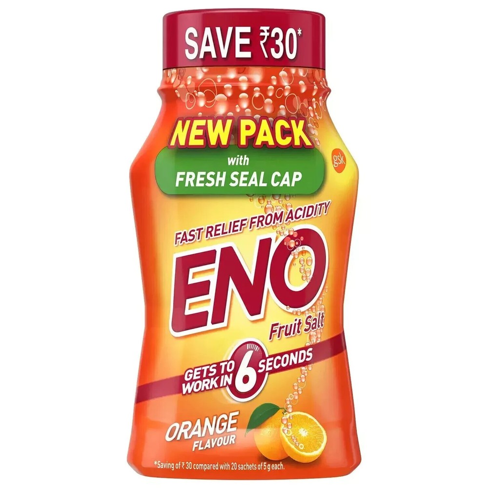 1 X 100g Eno Powder Orange powder fast-relief action stomach discomfor acidity