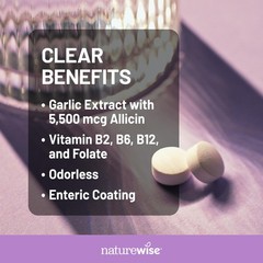 NatureWise Garlic Extract 5,500 mcg Allicin Supplement – 60 Count (Pack of 1)