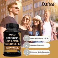 NOOTROPIC LION’S MANE CORDYCEPS extract Capsules-Healthy Brain&memory Supplement