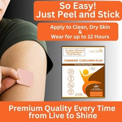 Live To Shine Turmeric Curcumin Topical Patches for Men and Women – 30 Days S…