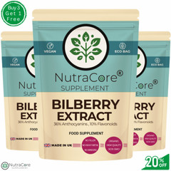 Bilberry Extract Capsules, 6000mg-(36% Anthocyanins)-100%Natural & Vegan-180Caps