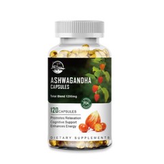 Ashwagandha Capsules 1200mg Supplement w/Black Pepper Root Powder Extra Strength
