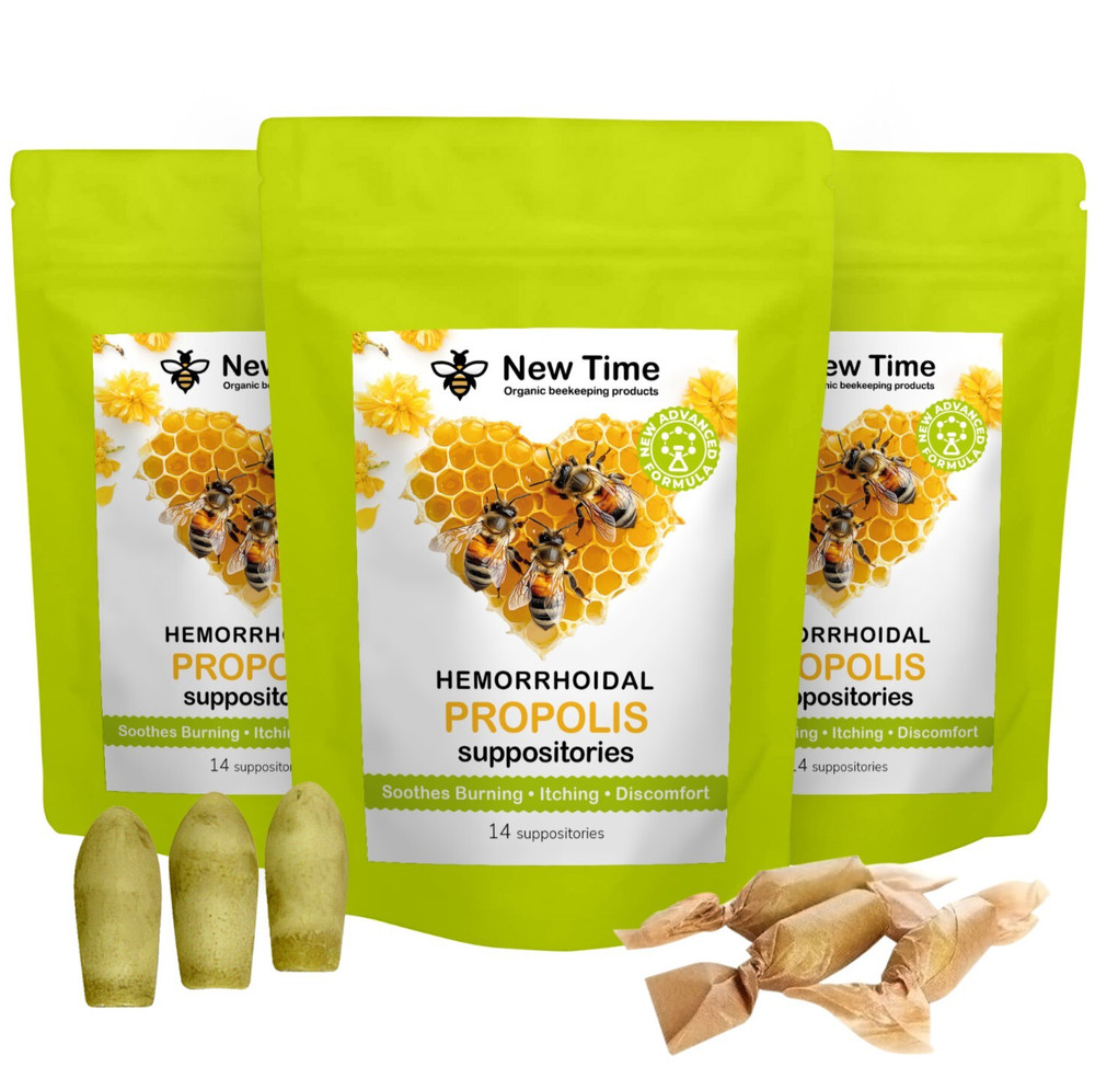 Organic Propolis Suppositories 3-Pack (42 Ct) – Natural Care for Men & Women