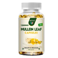 Mullein Leaf Capsules For Lung Cleansing & Detox Herbal Dietary Supplement Pills