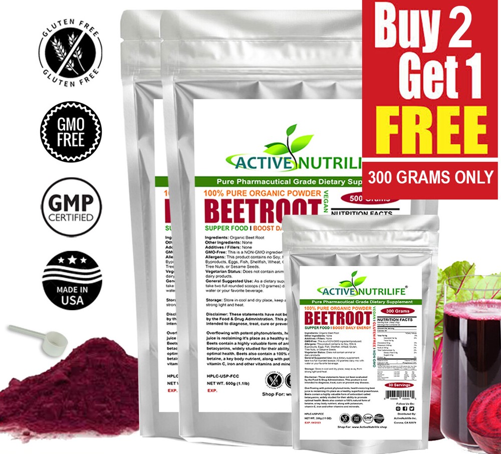 2 LB Organic Beet Root Powder Raw Non GMO Pure (BUY 2lb GET 300G FREE)