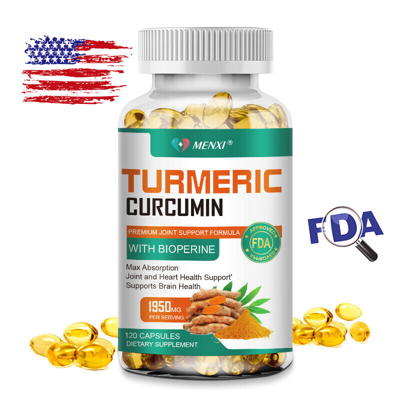 Turmeric Curcumin 95% 1950mg with BioPerine Black Pepper Extract Highest Potency