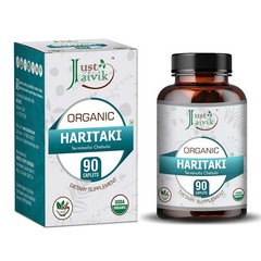 Just Jaivik Organic Haritaki Tablets 750mg, 90 Caplets, Expires 04/2028
