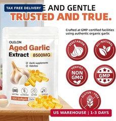 Aged Garlic Extract 350 Softgels – High Potency, Odorless, Non-Gmo & Organic Gar